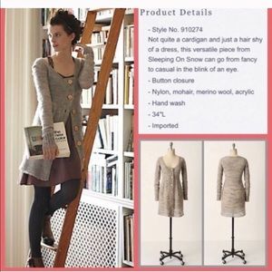 Anthro Sleeping on Snow knee length sweater